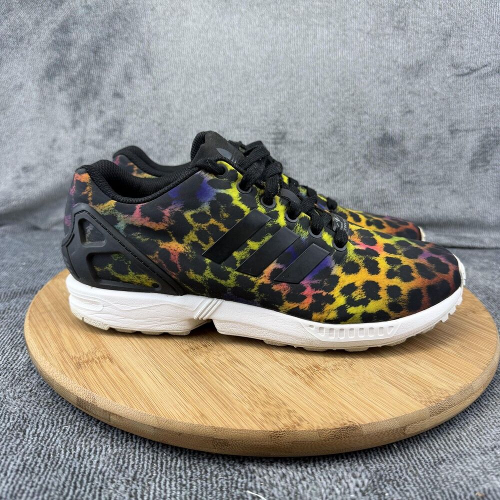 Adidas ZX Flux Shoes Womens Size 8 Multicolor Leopard Print Sneakers B24386